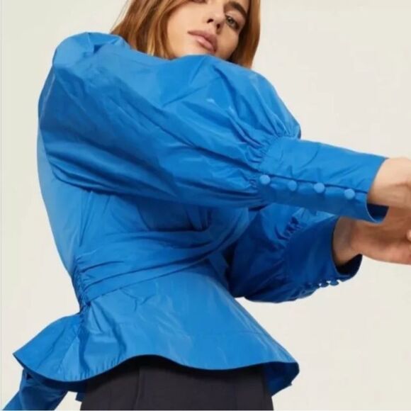 Veronica Beard Seema Royal blue Tafetta Blouse size 4 - Picture 3 of 6